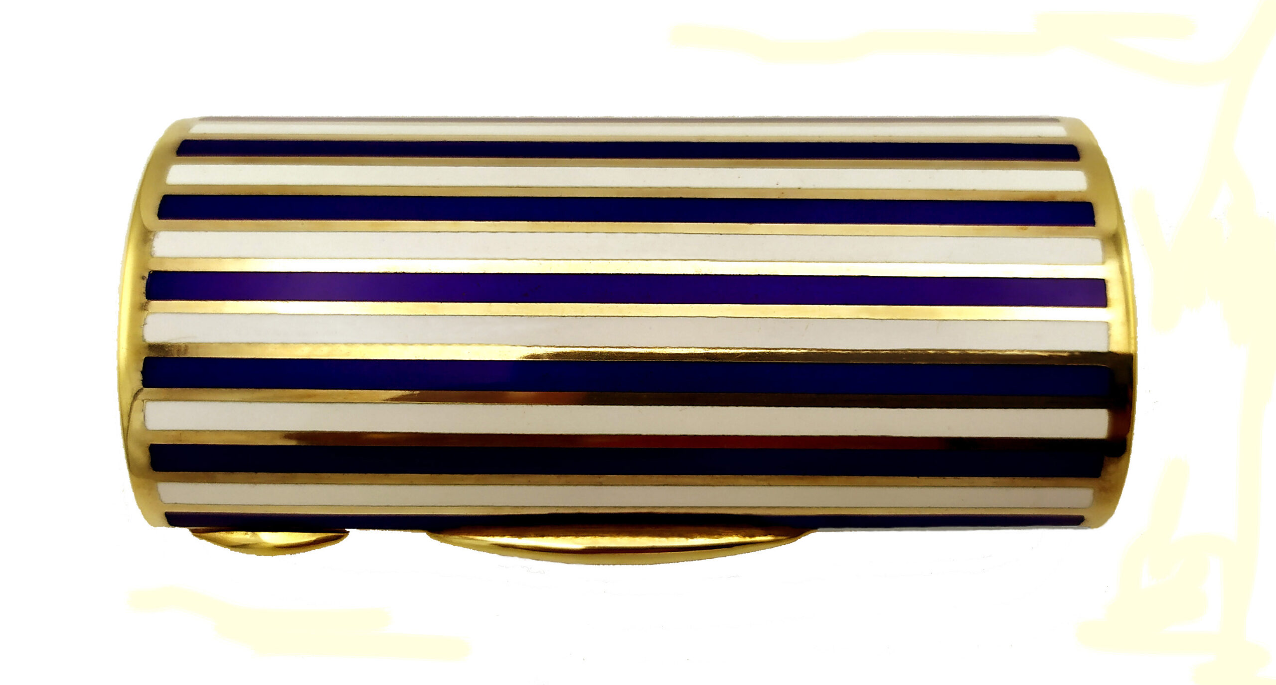 Cigarette Case Two-Color Enamel Stripes Blue and White 7 Cigarette Case Two-Color Enamel Stripes Blue and White - Image 5