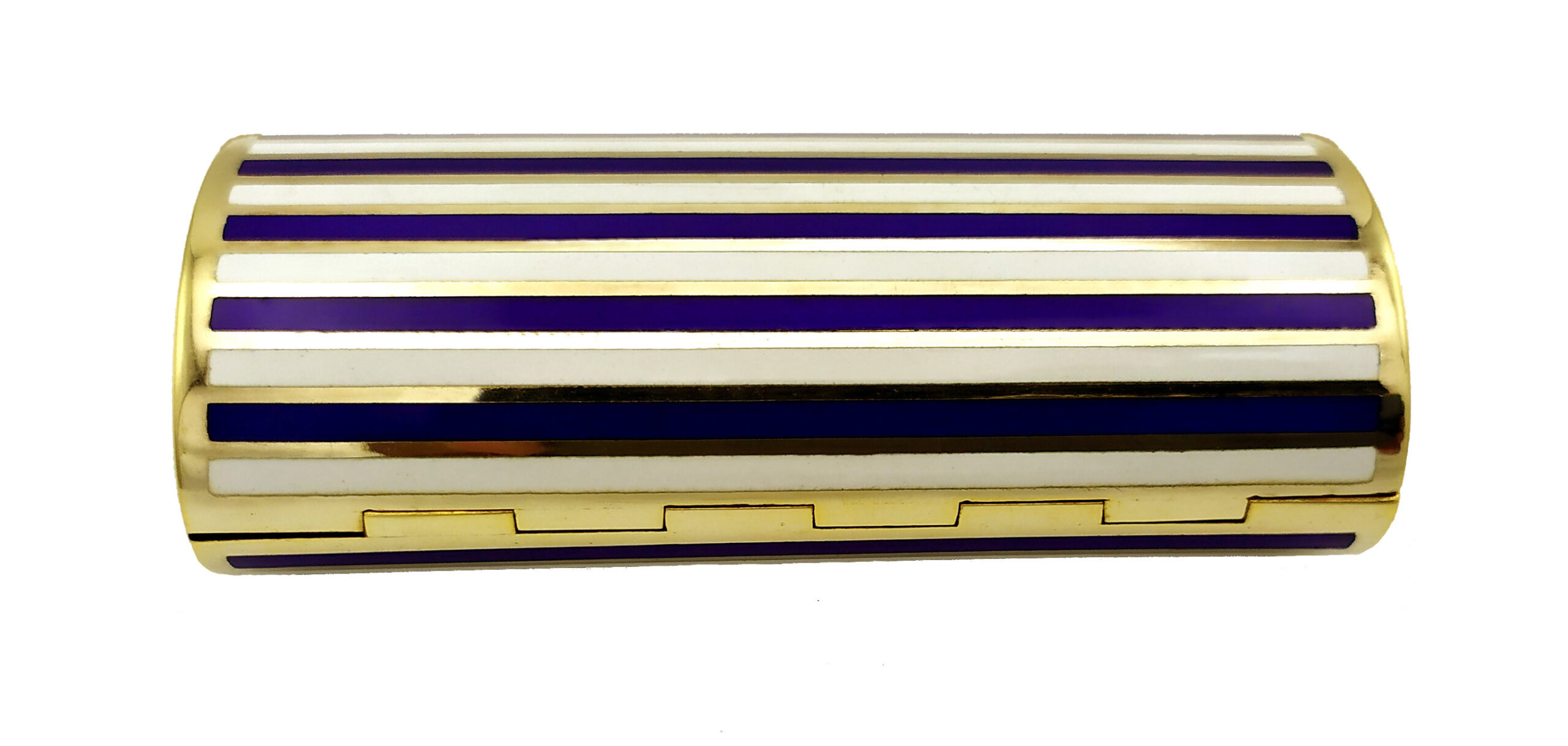Cigarette Case Two-Color Enamel Stripes Blue and White 8 Cigarette Case Two-Color Enamel Stripes Blue and White - Image 6
