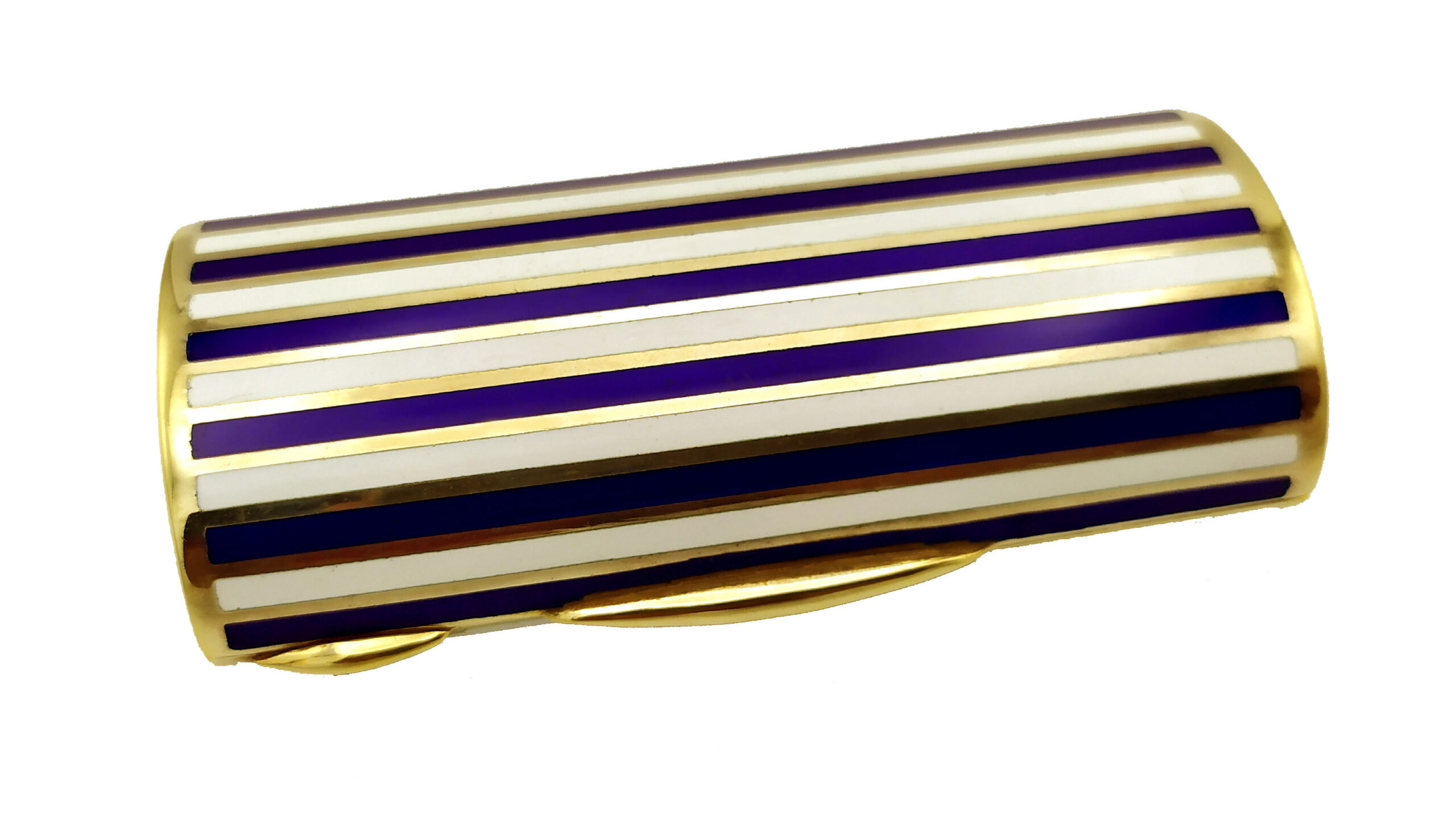 Cigarette Case Two-Color Enamel Stripes Blue and White 10 Cigarette Case Two-Color Enamel Stripes Blue and White - Image 8