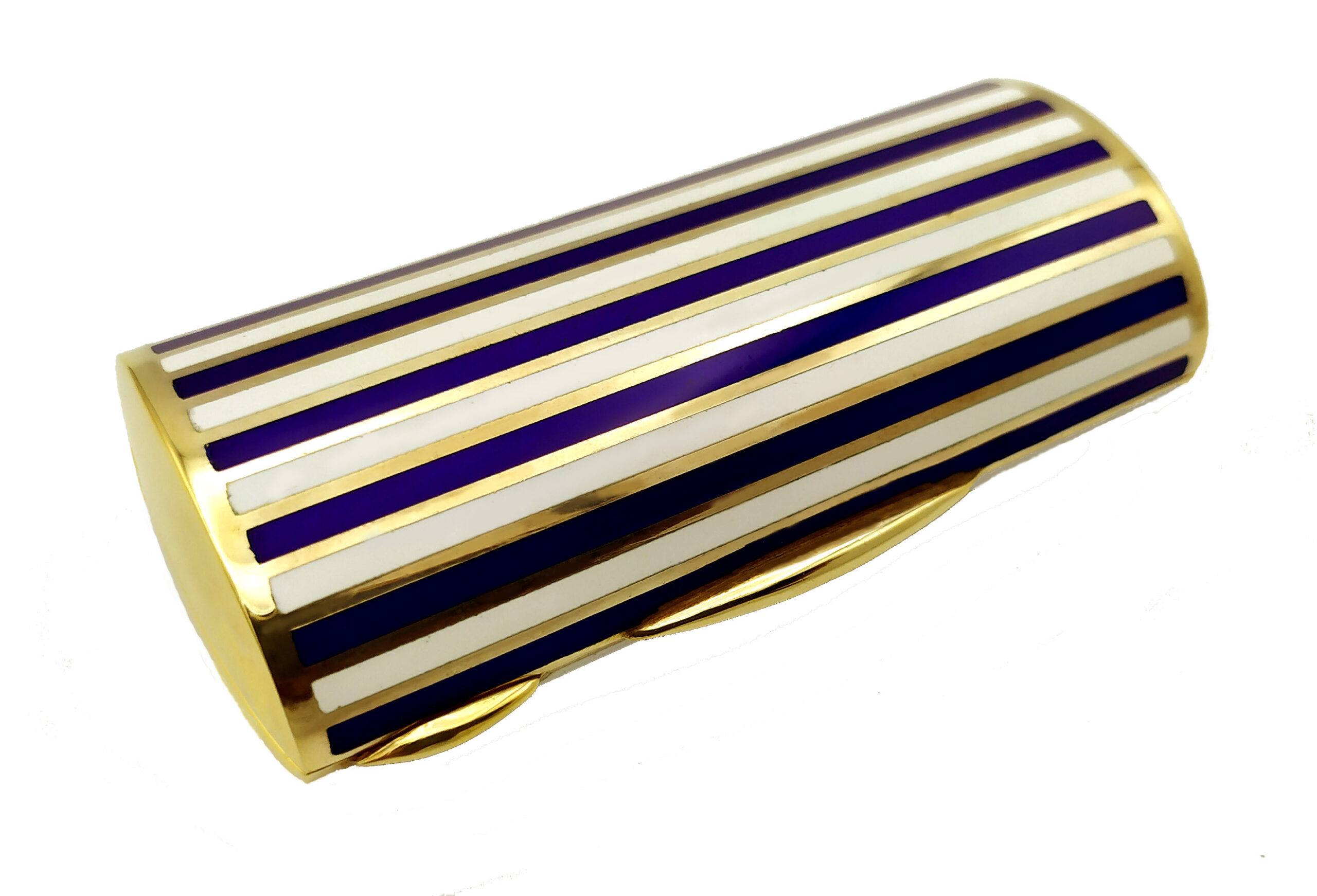 Cigarette Case Two-Color Enamel Stripes Blue and White 11 Cigarette Case Two-Color Enamel Stripes Blue and White - Image 9