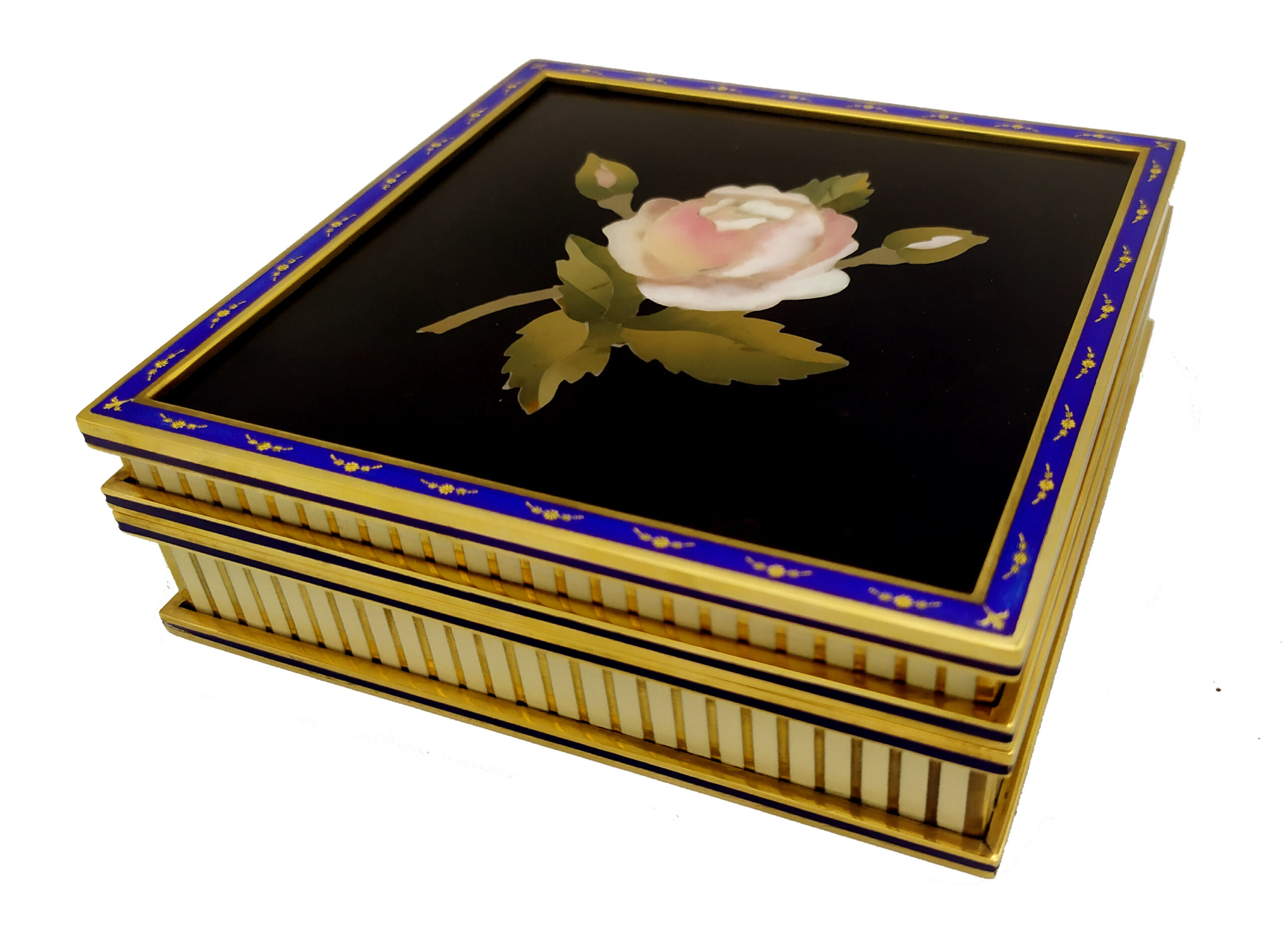 SOLD - Box with Rose fine Mosaic in Semiprecious Stones, Sterling Silver Salimbeni 12 SOLD - Box with Rose fine Mosaic in Semiprecious Stones, Sterling Silver Salimbeni - Image 10