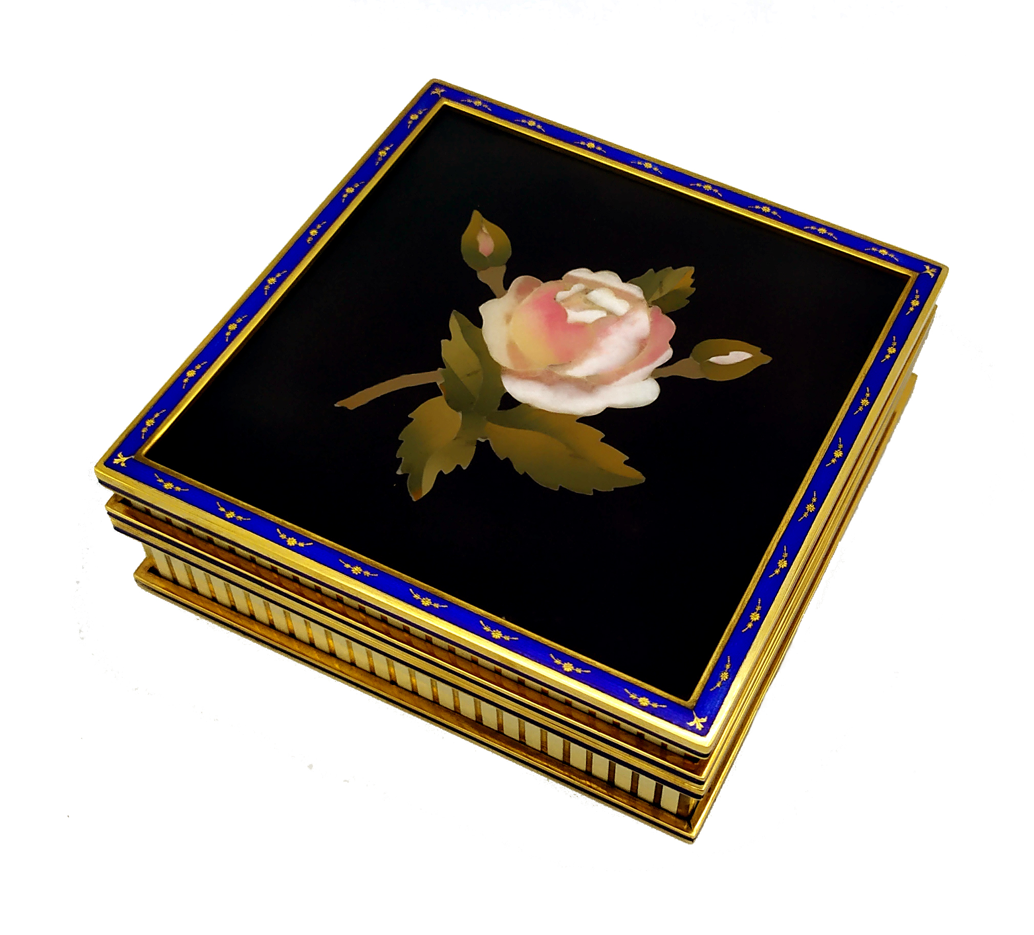 SOLD - Box with Rose fine Mosaic in Semiprecious Stones, Sterling Silver Salimbeni 14 SOLD - Box with Rose fine Mosaic in Semiprecious Stones, Sterling Silver Salimbeni - Image 12