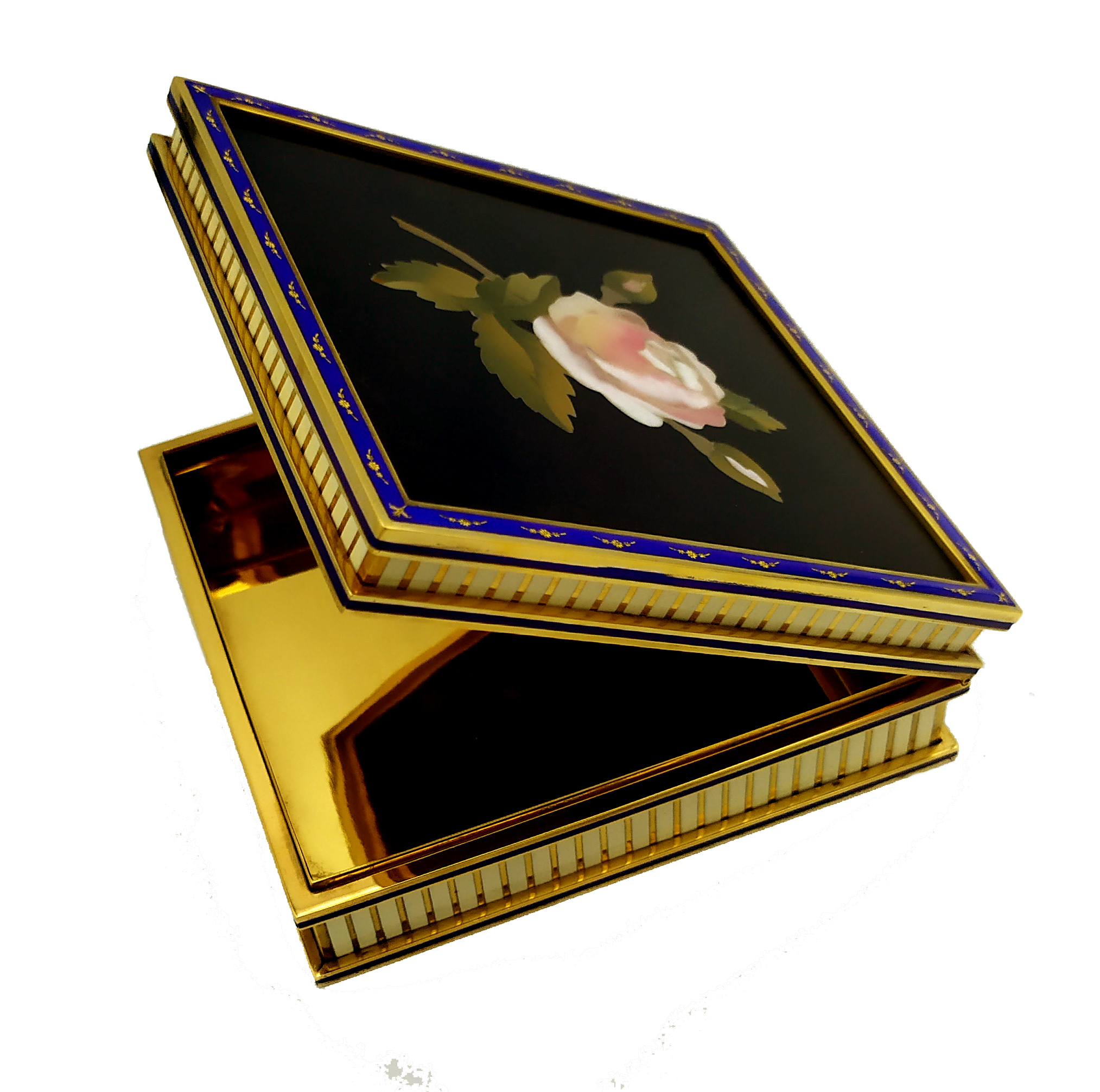 SOLD - Box with Rose fine Mosaic in Semiprecious Stones, Sterling Silver Salimbeni 15 SOLD - Box with Rose fine Mosaic in Semiprecious Stones, Sterling Silver Salimbeni - Image 13