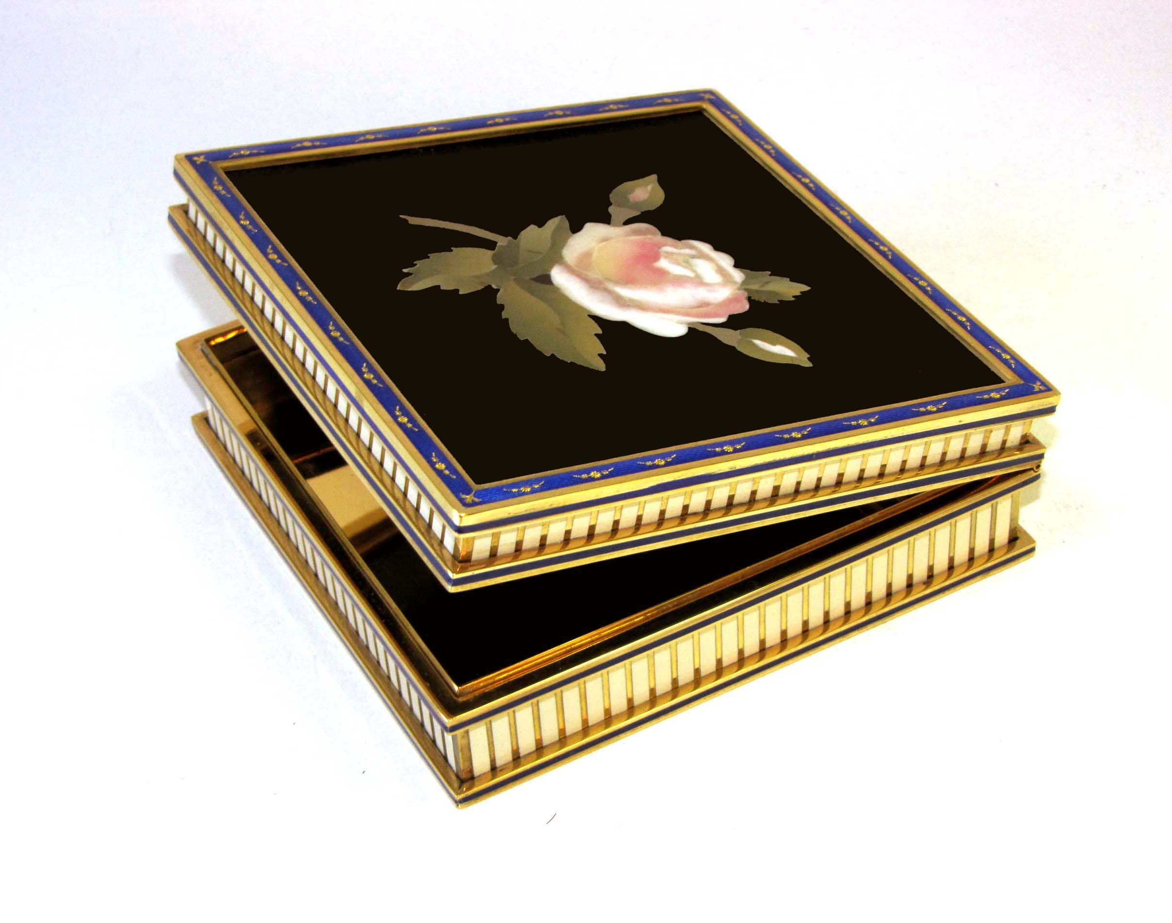 SOLD - Box with Rose fine Mosaic in Semiprecious Stones, Sterling Silver Salimbeni 7 SOLD - Box with Rose fine Mosaic in Semiprecious Stones, Sterling Silver Salimbeni - Image 5