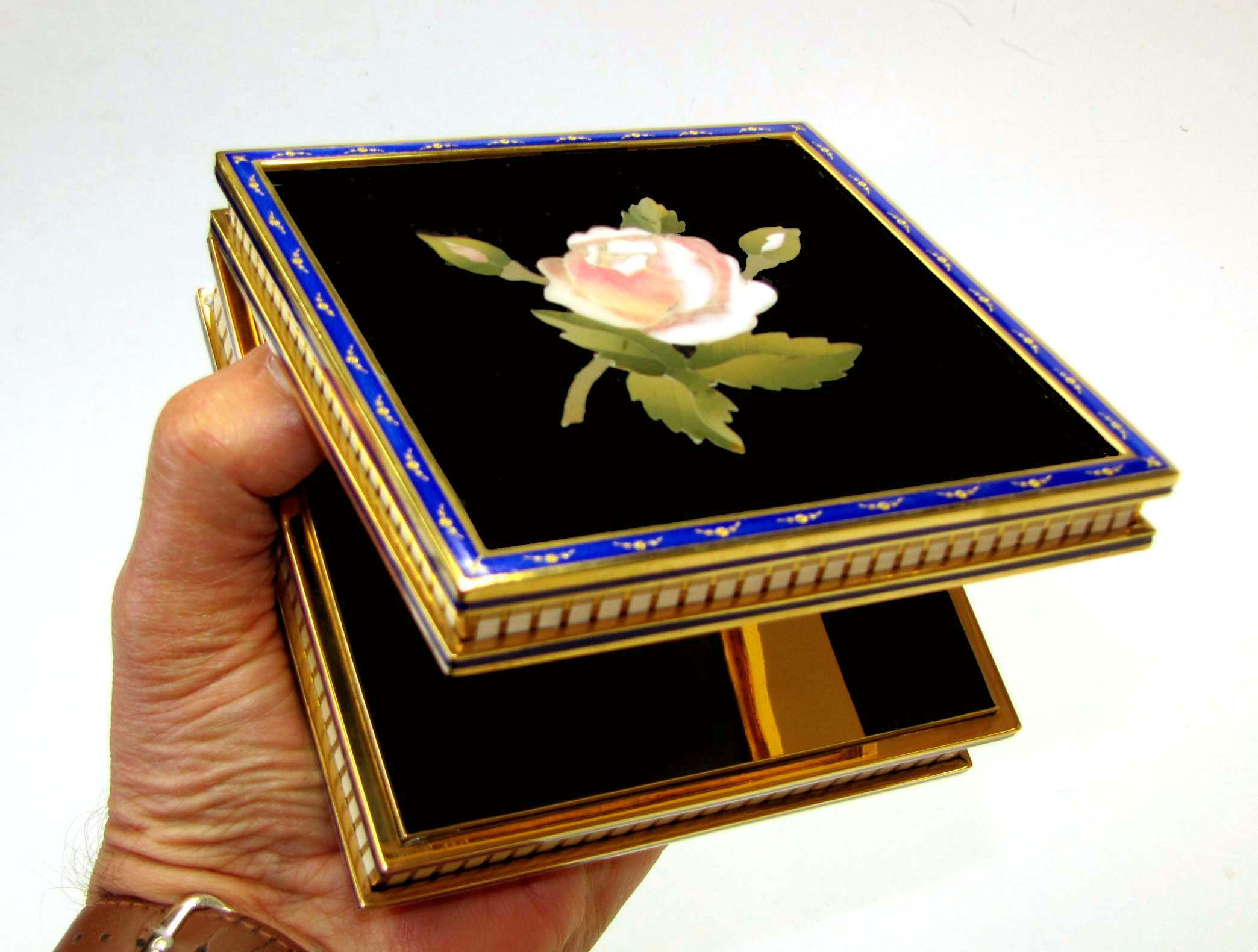 SOLD - Box with Rose fine Mosaic in Semiprecious Stones, Sterling Silver Salimbeni 9 SOLD - Box with Rose fine Mosaic in Semiprecious Stones, Sterling Silver Salimbeni - Image 7