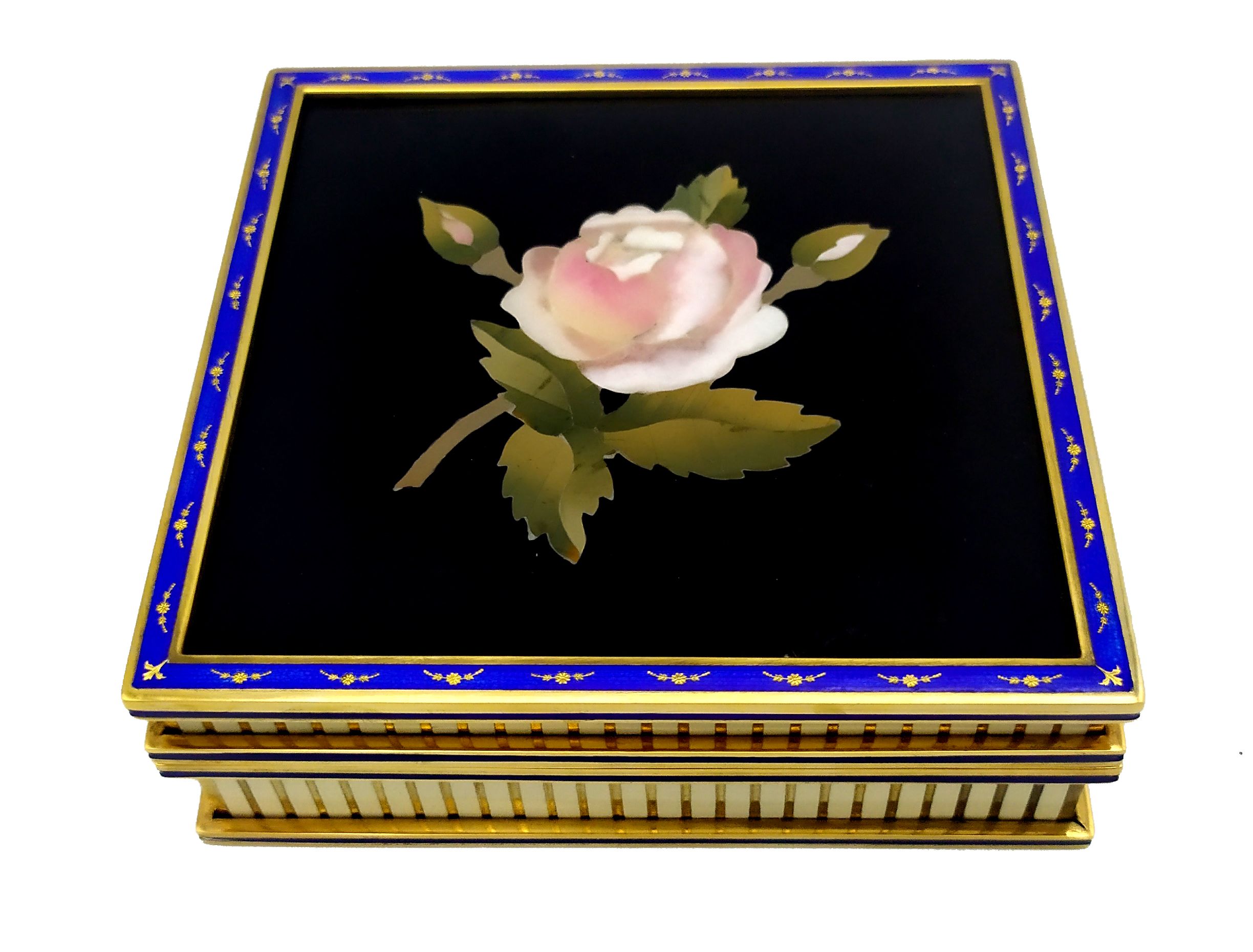 SOLD - Box with Rose fine Mosaic in Semiprecious Stones, Sterling Silver Salimbeni 11 SOLD - Box with Rose fine Mosaic in Semiprecious Stones, Sterling Silver Salimbeni - Image 9