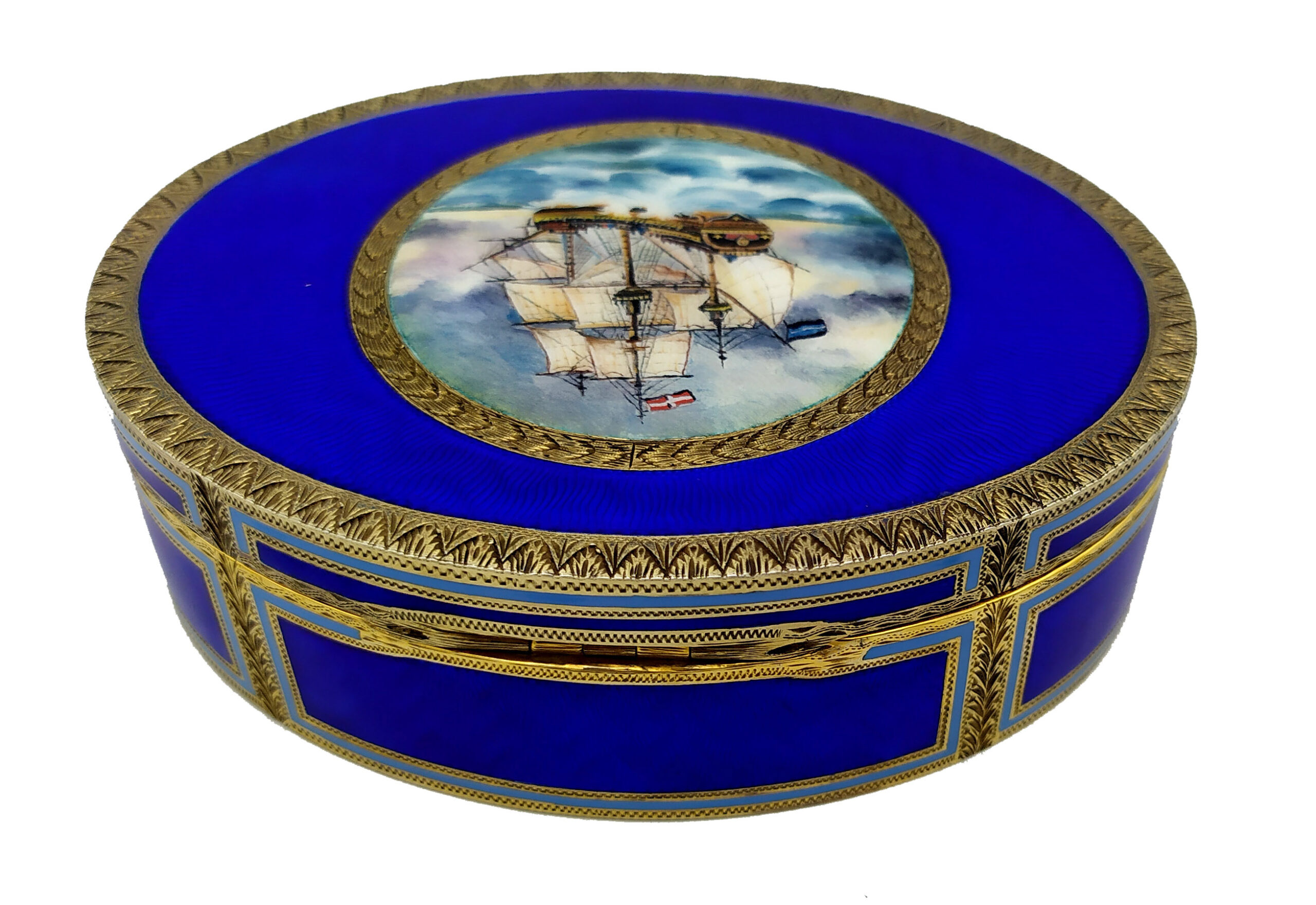 Table Box with Fine Hand-Engraving and Sailboat Miniature Salimbeni 5 Table Box with Fine Hand-Engraving and Sailboat Miniature Salimbeni - Image 3