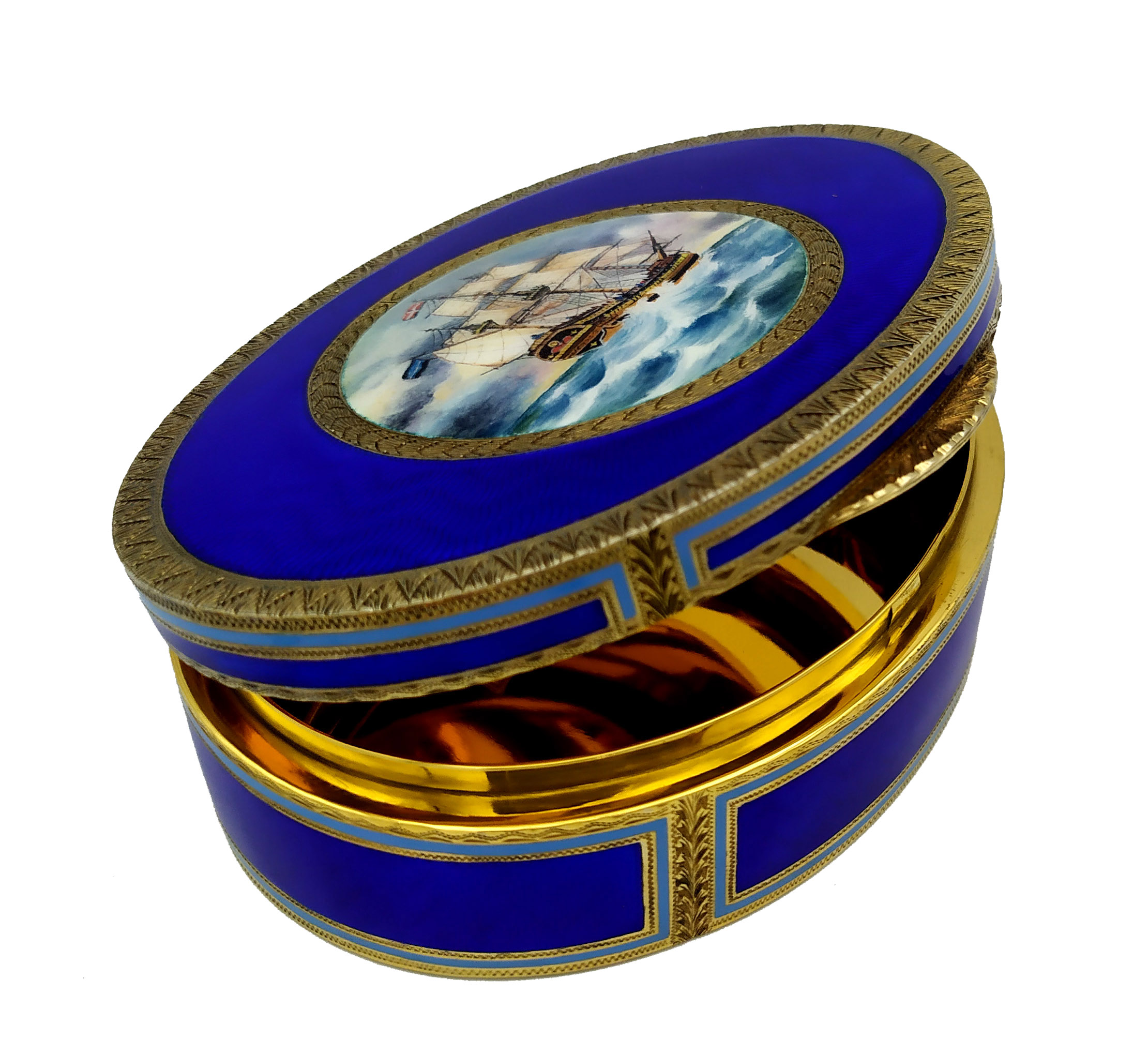 Table Box with Fine Hand-Engraving and Sailboat Miniature Salimbeni 8 Table Box with Fine Hand-Engraving and Sailboat Miniature Salimbeni - Image 6