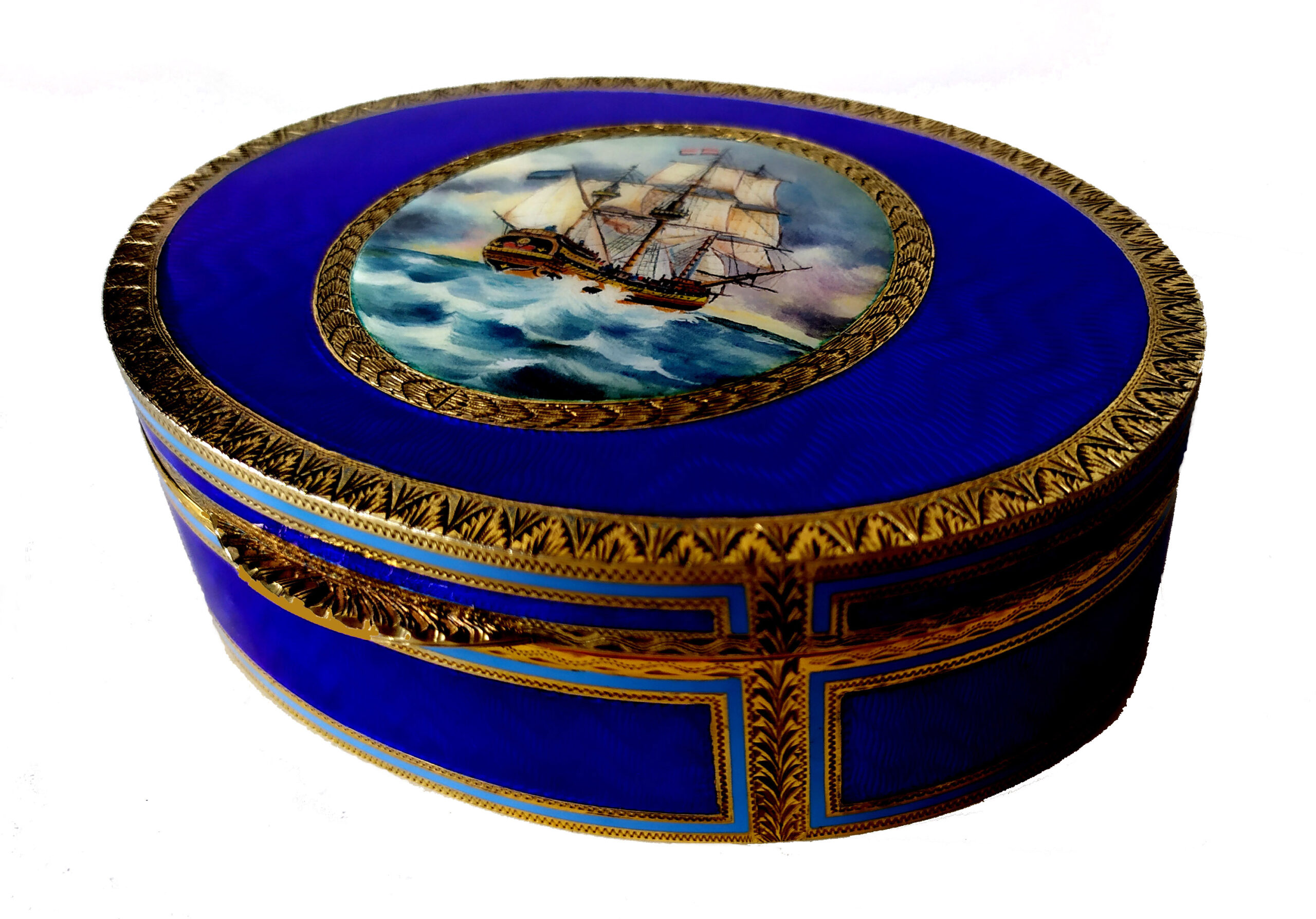 Table Box with Fine Hand-Engraving and Sailboat Miniature Salimbeni 9 Table Box with Fine Hand-Engraving and Sailboat Miniature Salimbeni - Image 7