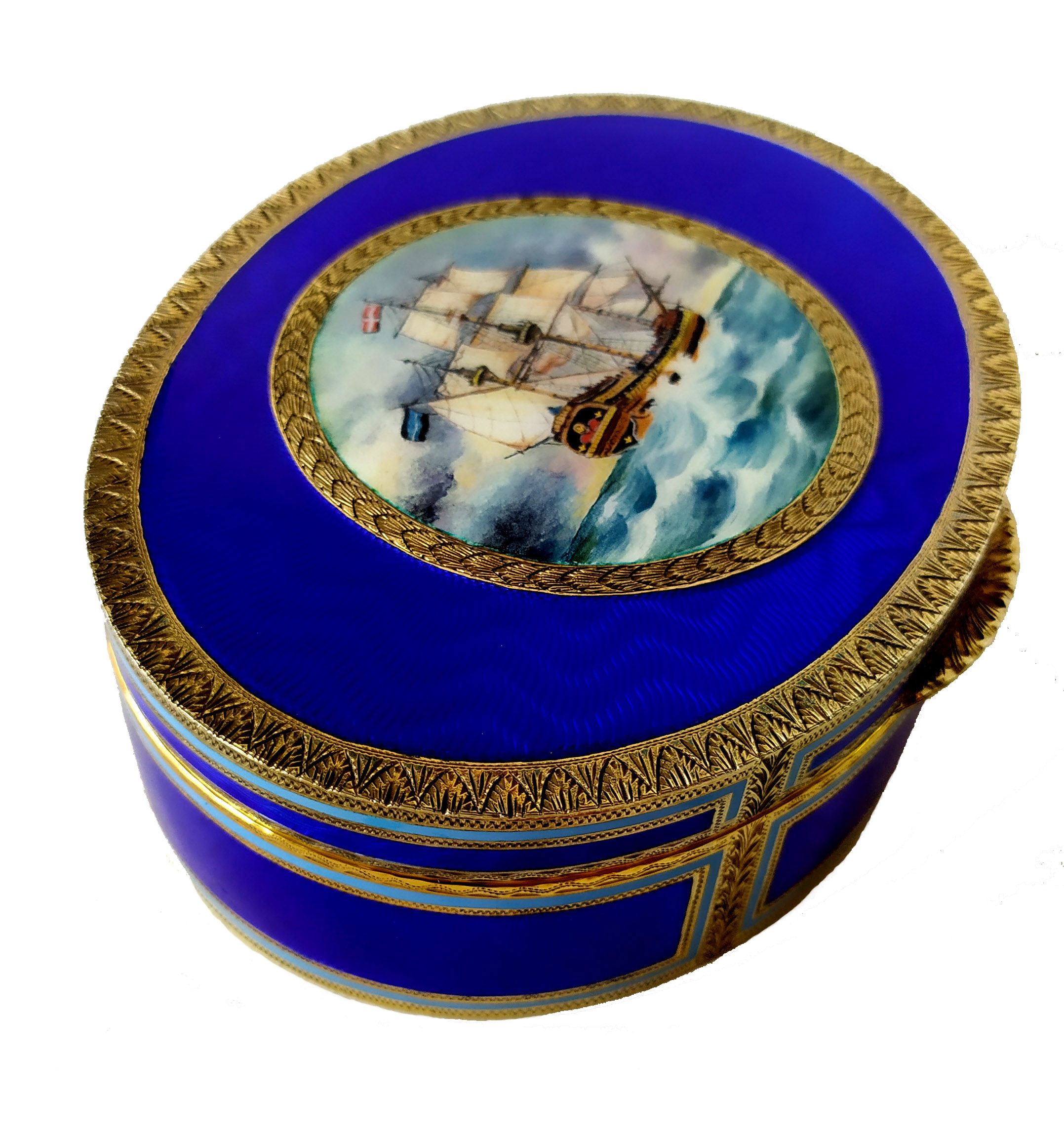 Table Box with Fine Hand-Engraving and Sailboat Miniature Salimbeni 11 Table Box with Fine Hand-Engraving and Sailboat Miniature Salimbeni - Image 9