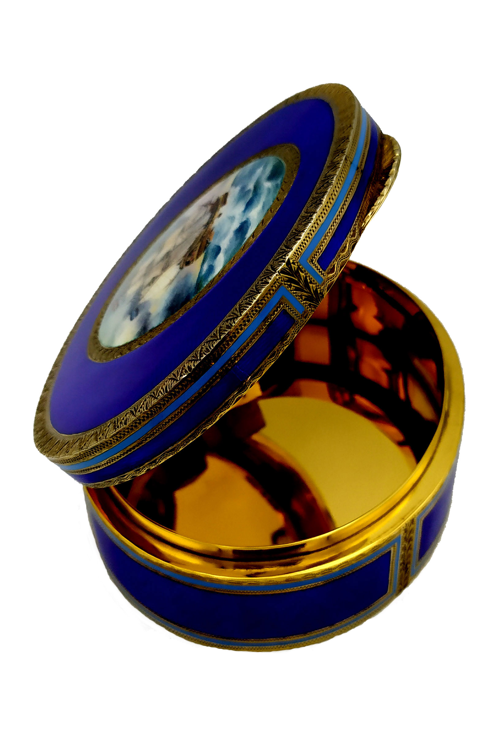 Table Box with Fine Hand-Engraving and Sailboat Miniature Salimbeni 7 Table Box with Fine Hand-Engraving and Sailboat Miniature Salimbeni - Image 5