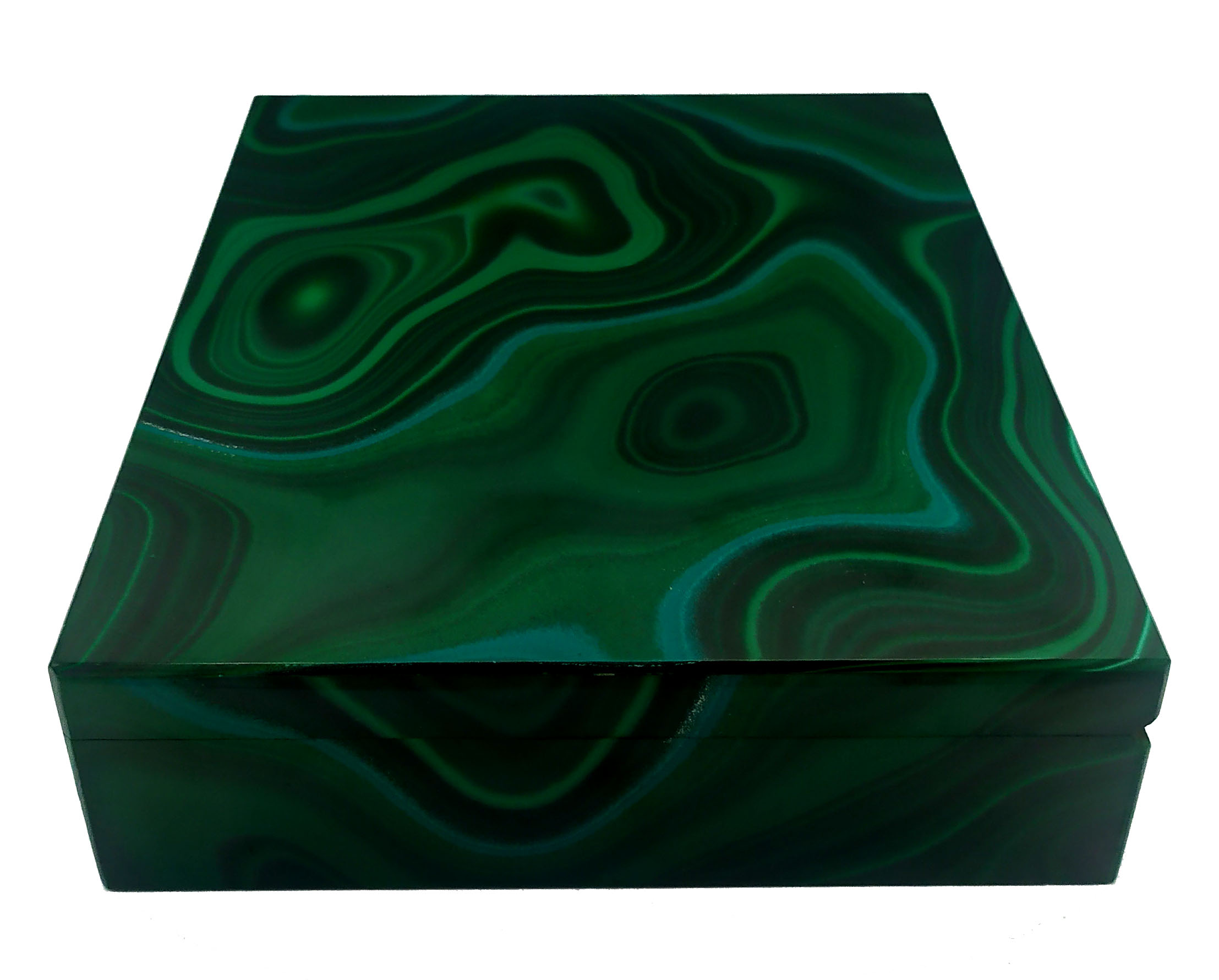 Table Box Malachite with Hinged Sterling Silver Salimbeni 5 Table Box Malachite with Hinged Sterling Silver Salimbeni - Image 3
