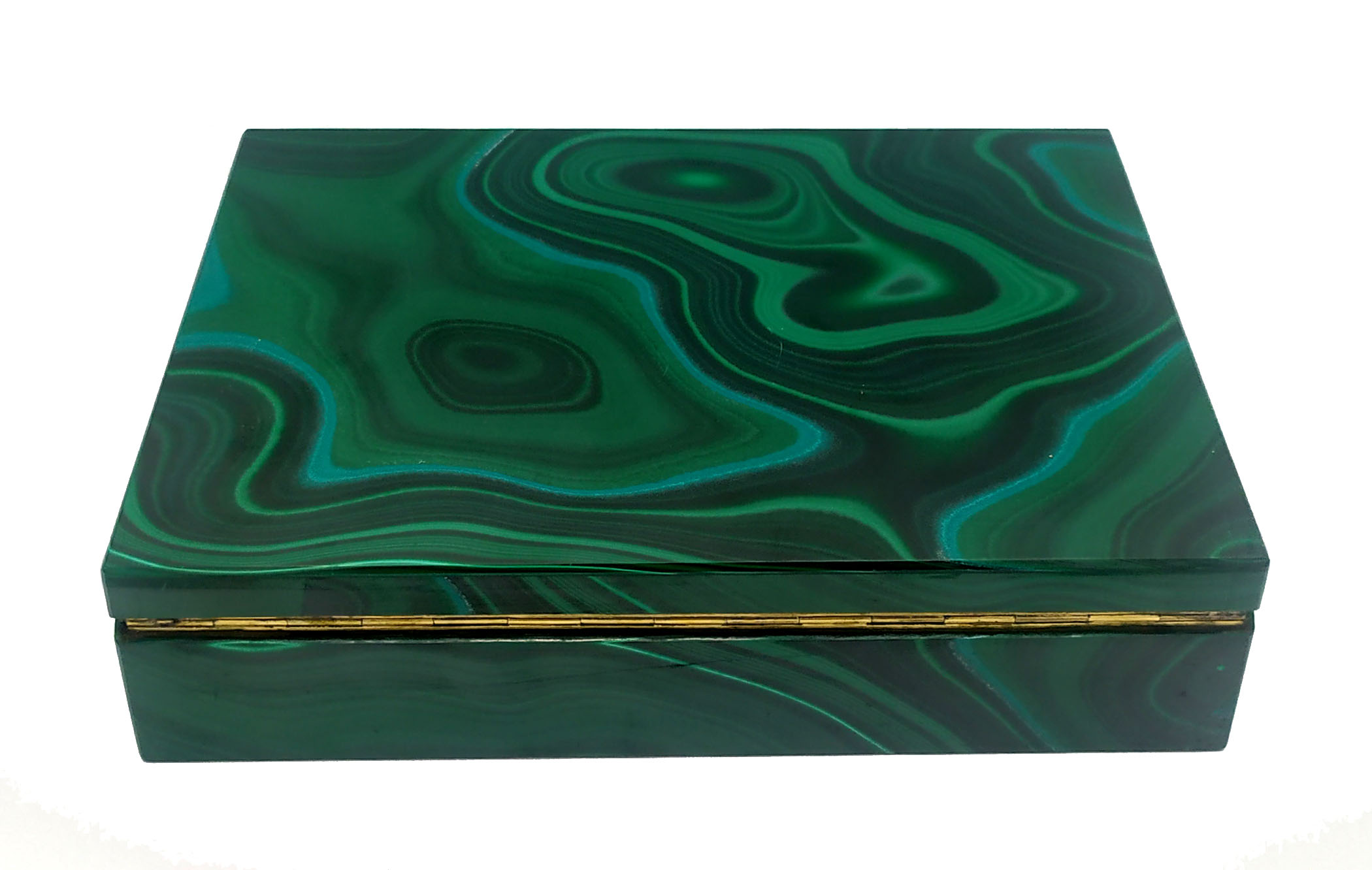 Table Box Malachite with Hinged Sterling Silver Salimbeni 11 Table Box Malachite with Hinged Sterling Silver Salimbeni - Image 9