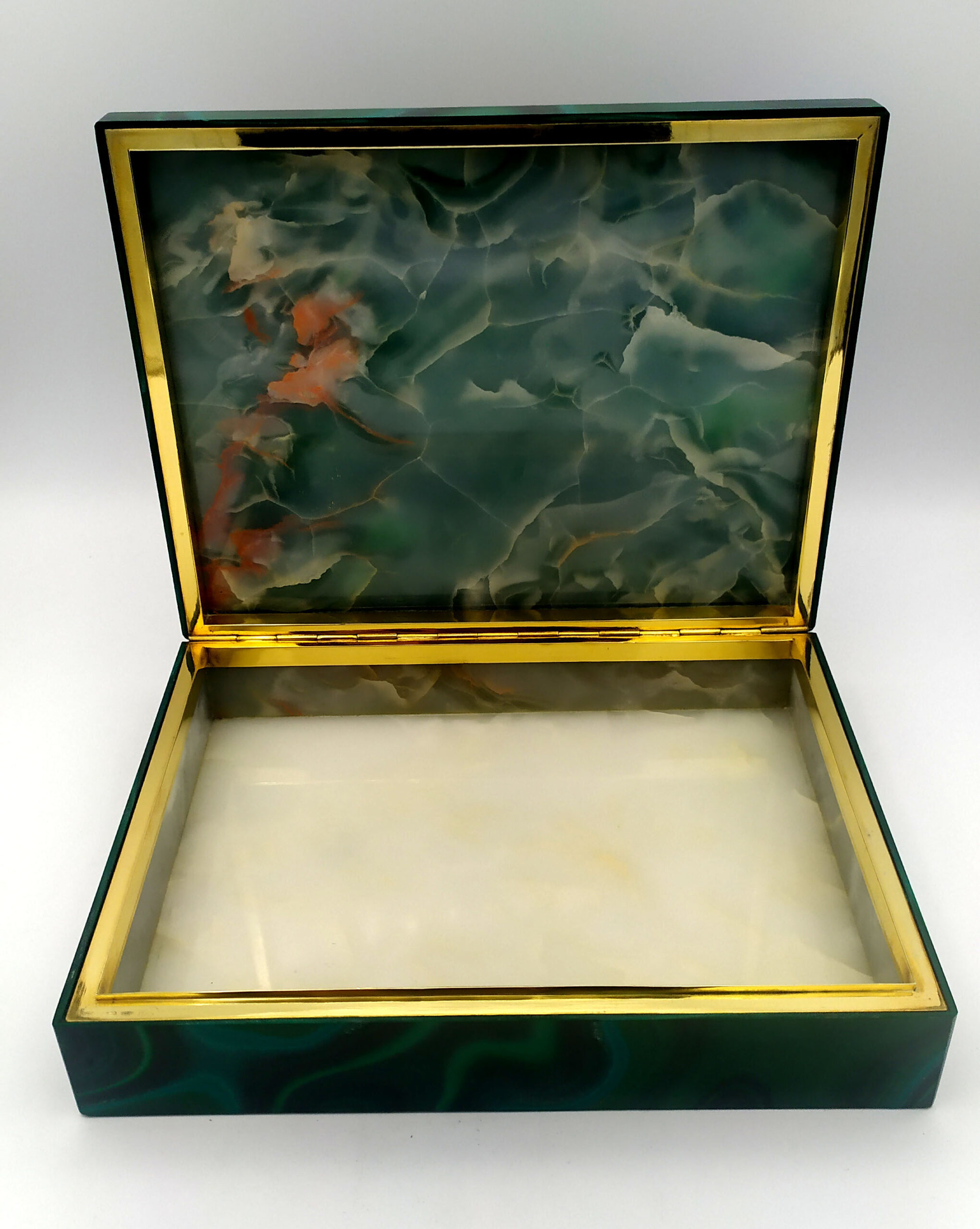 Table Box Malachite with Hinged Sterling Silver Salimbeni 8 Table Box Malachite with Hinged Sterling Silver Salimbeni - Image 6