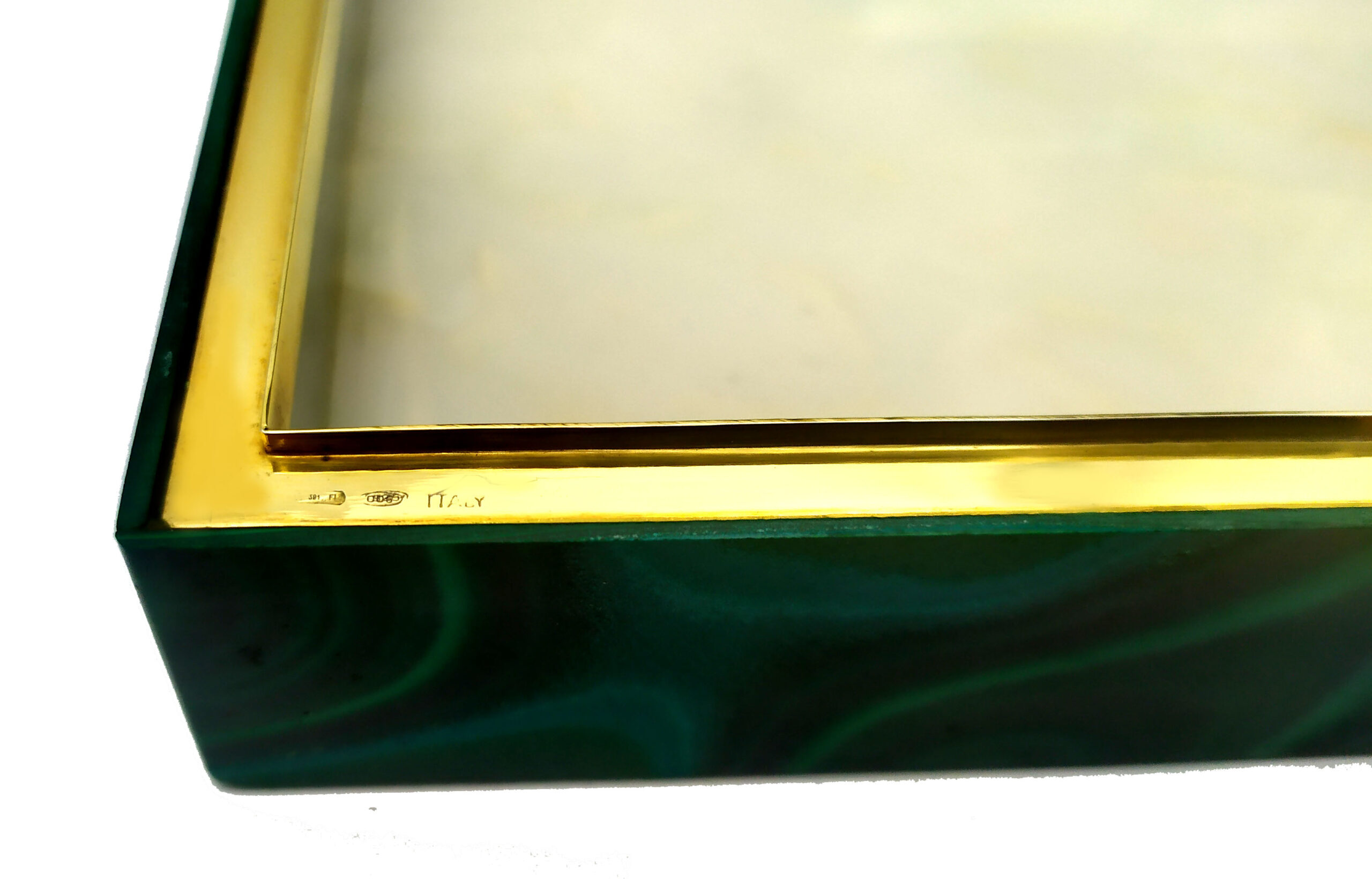 Table Box Malachite with Hinged Sterling Silver Salimbeni 7 Table Box Malachite with Hinged Sterling Silver Salimbeni - Image 5