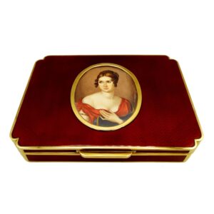 Box enamel Sterling Silver miniature Portrait of mysterious Pauline Borghese Bonaparte Salimbeni