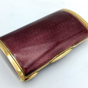 Pocket cigarette case purple fired enamel sterling silver Salimbeni