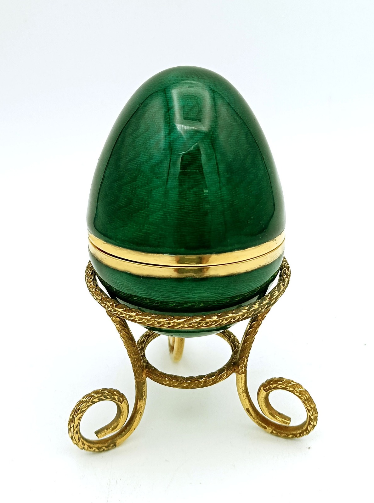925/1000 silver egg tripod plated with gold with engravings 4 925/1000 silver egg tripod plated with gold with engravings - Image 3